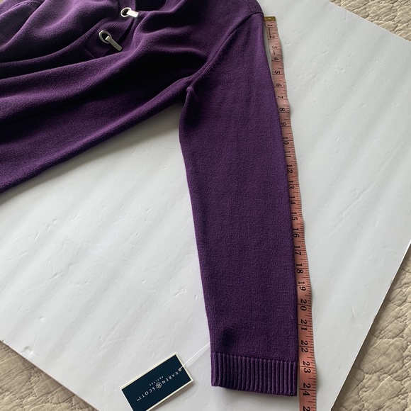 Karen Scott Plum V-neck Sweater: Size Petite L - Picture 14 of 15